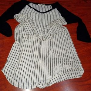 5 For 25 Black striped mid sleeve t-shirt